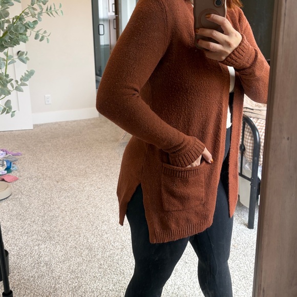 Rust Open-Front Cardigan - Picture 2 of 4